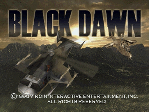Black Dawn title screen for Sega Saturn